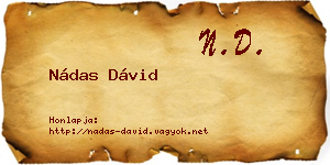 Nádas Dávid névjegykártya